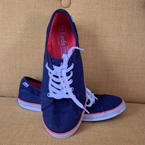 Keds Champion Navy Blue, Red & White Canvas Lace-up Sneakers Size 9